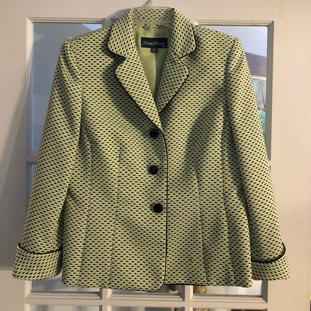 Green and black suit jacket